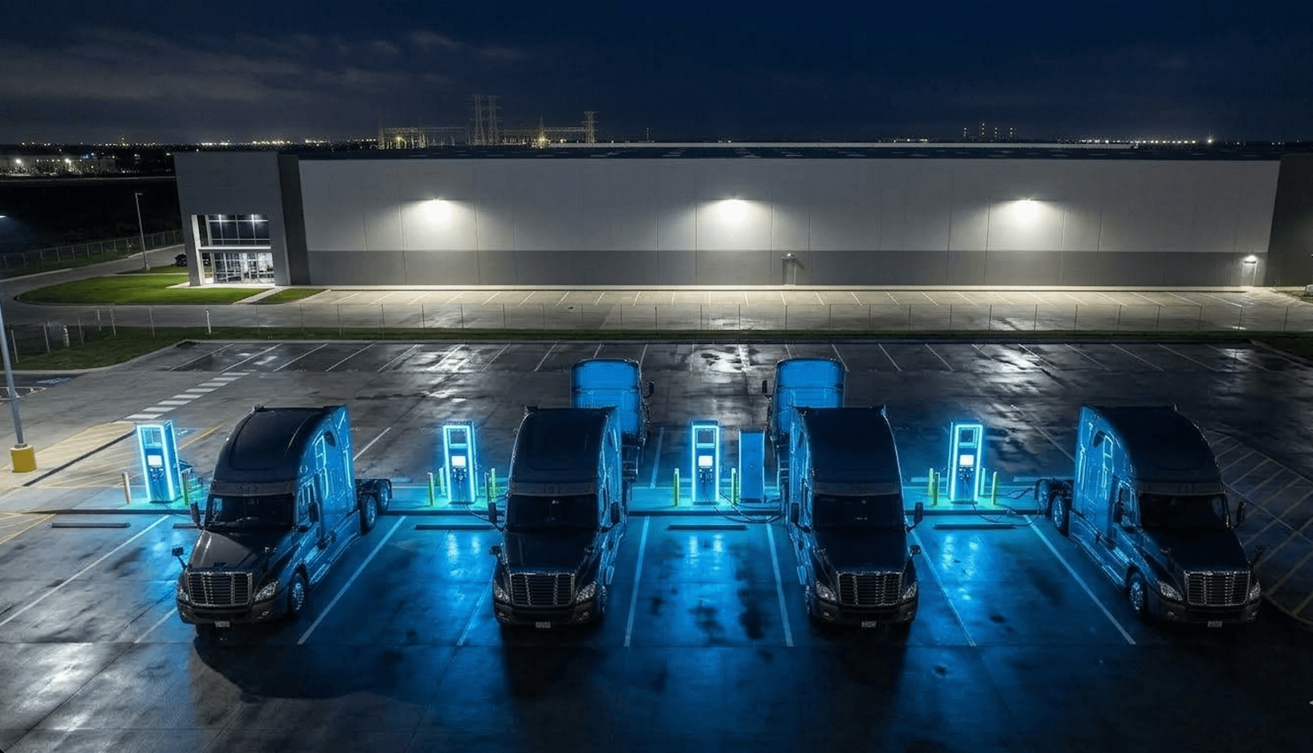 EV charging infrastructure at an industrial real estate site